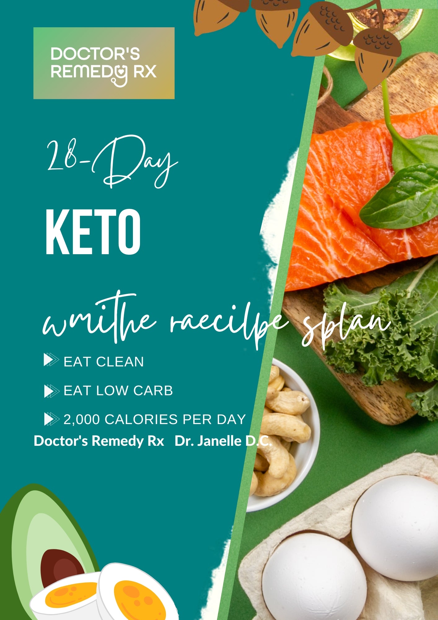 28 day Keto 2000 Calorie Meal Plan